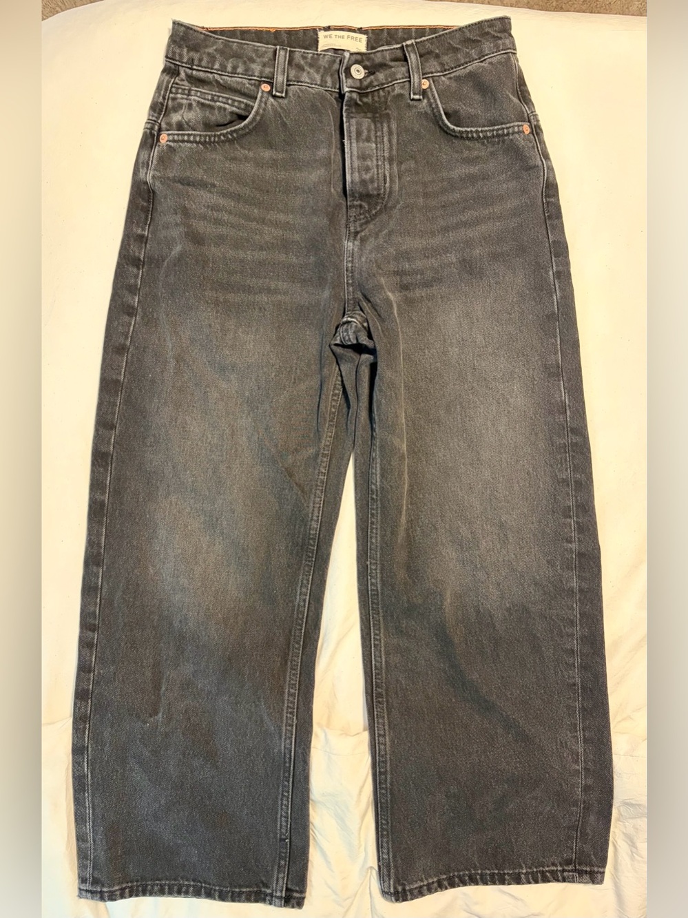 We The Free Deep Trance Wide Leg Boyfriend Jeans - Faded Black / Charcoal 26